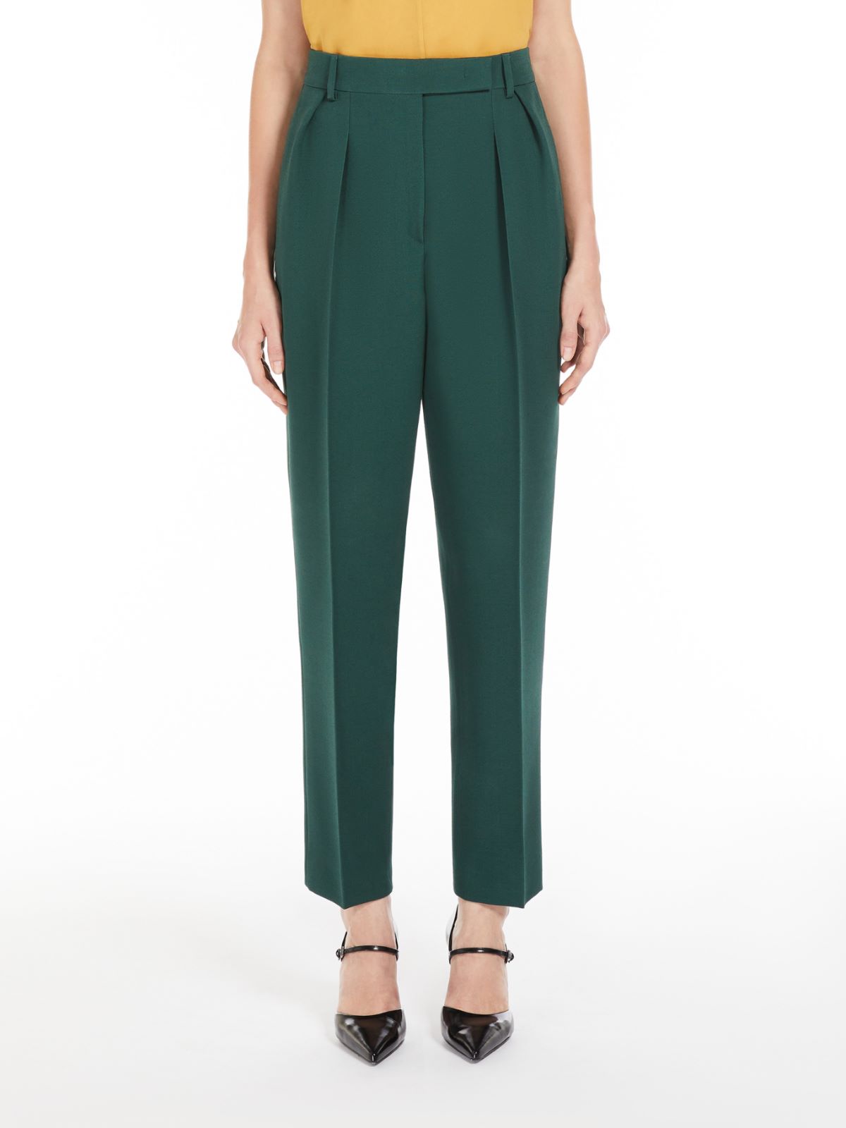 Wool and silk carrot trousers