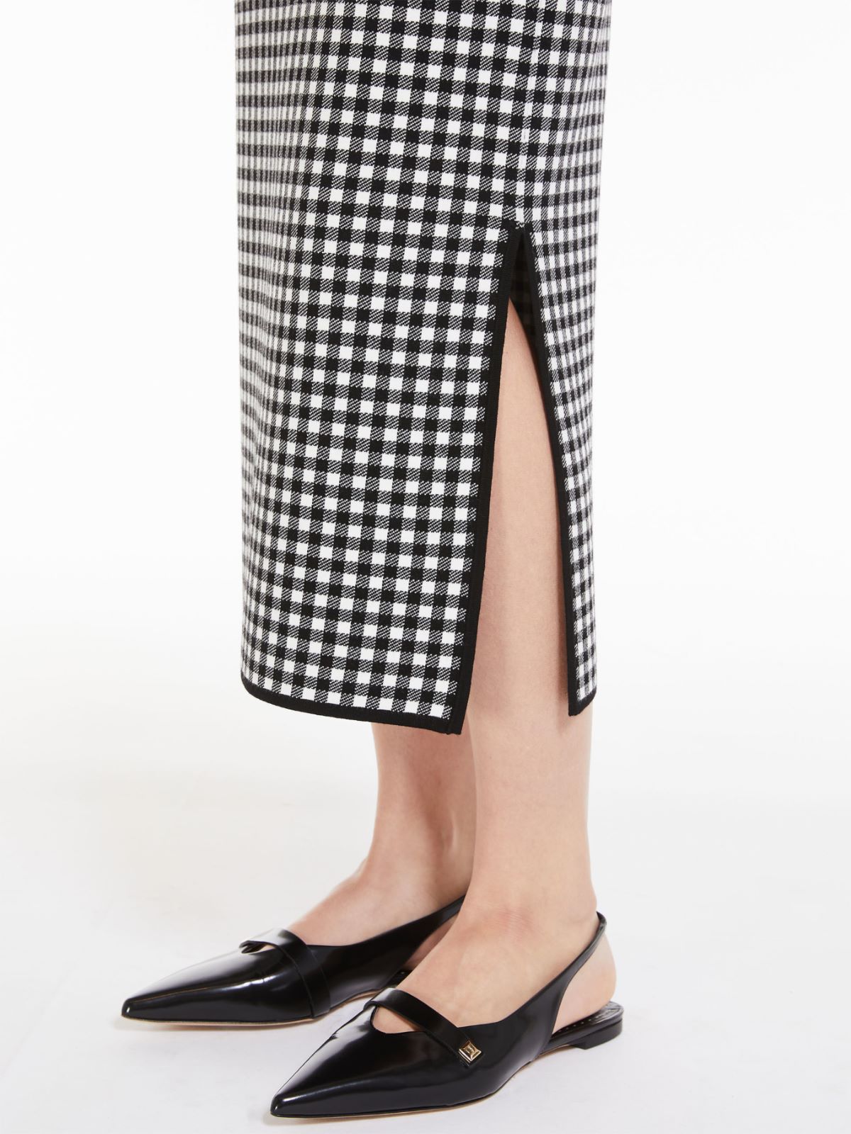 Jacquard viscose pencil skirt