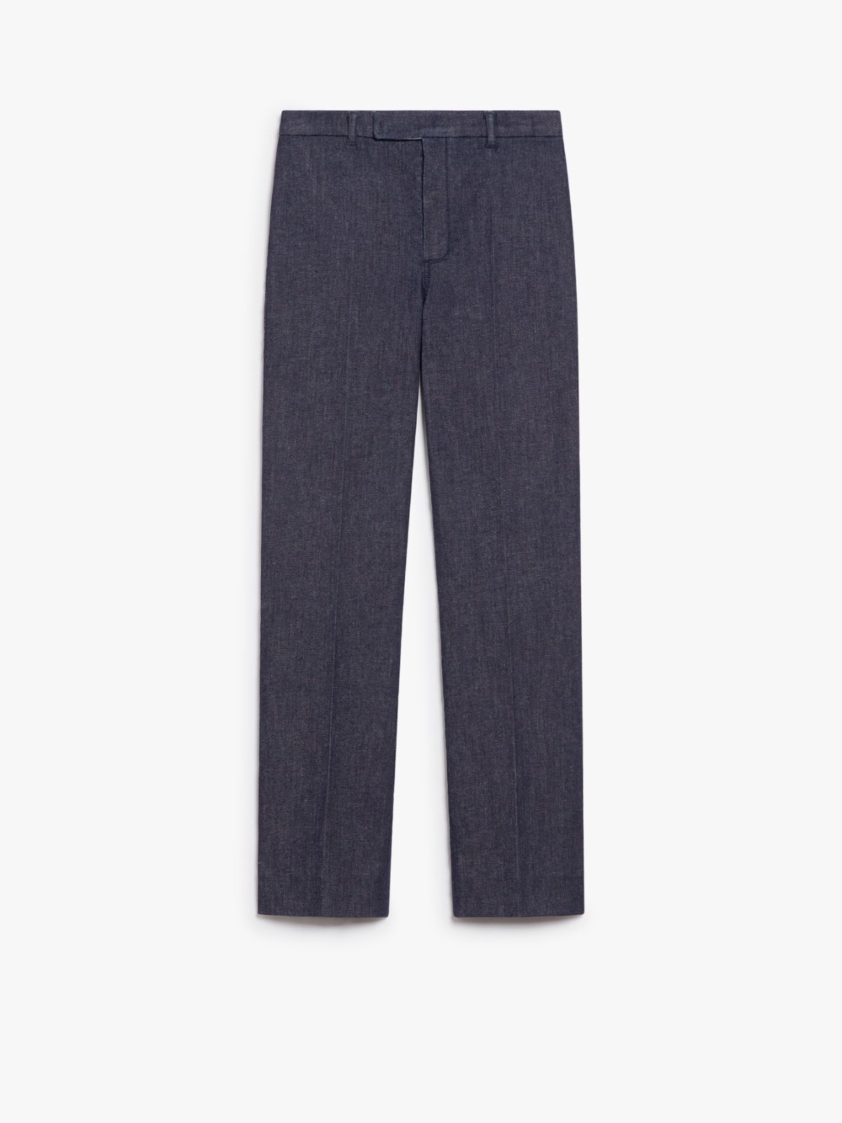 Flared denim trousers