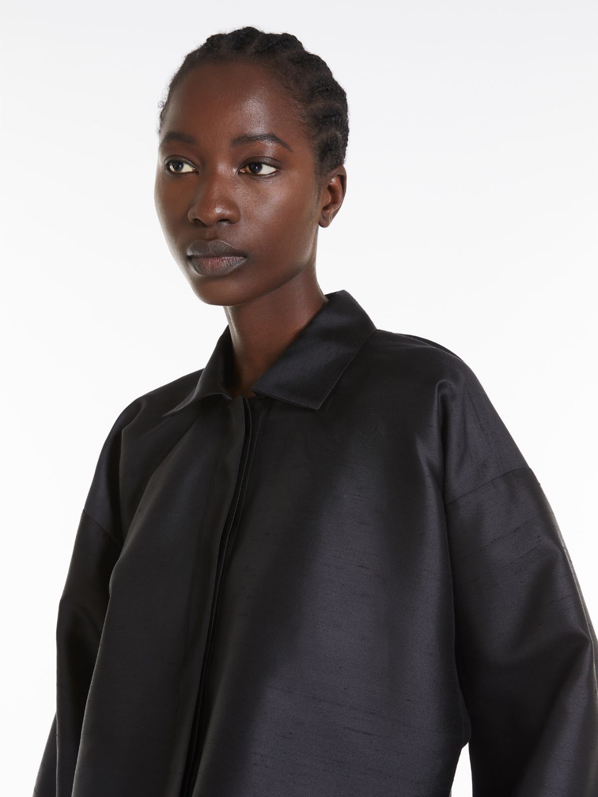 Shantung silk and cotton shirt