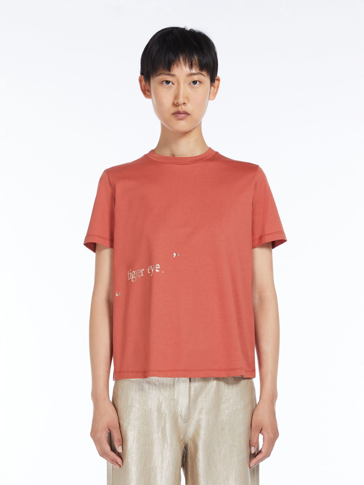 Cotton jersey print T-shirt