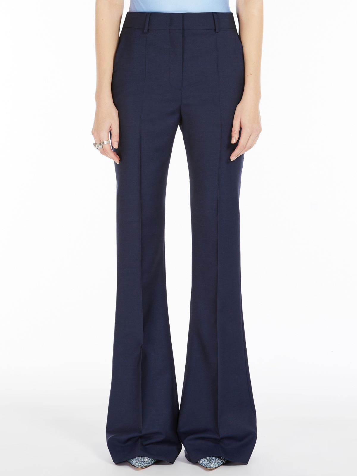 Flared slim-fit trousers