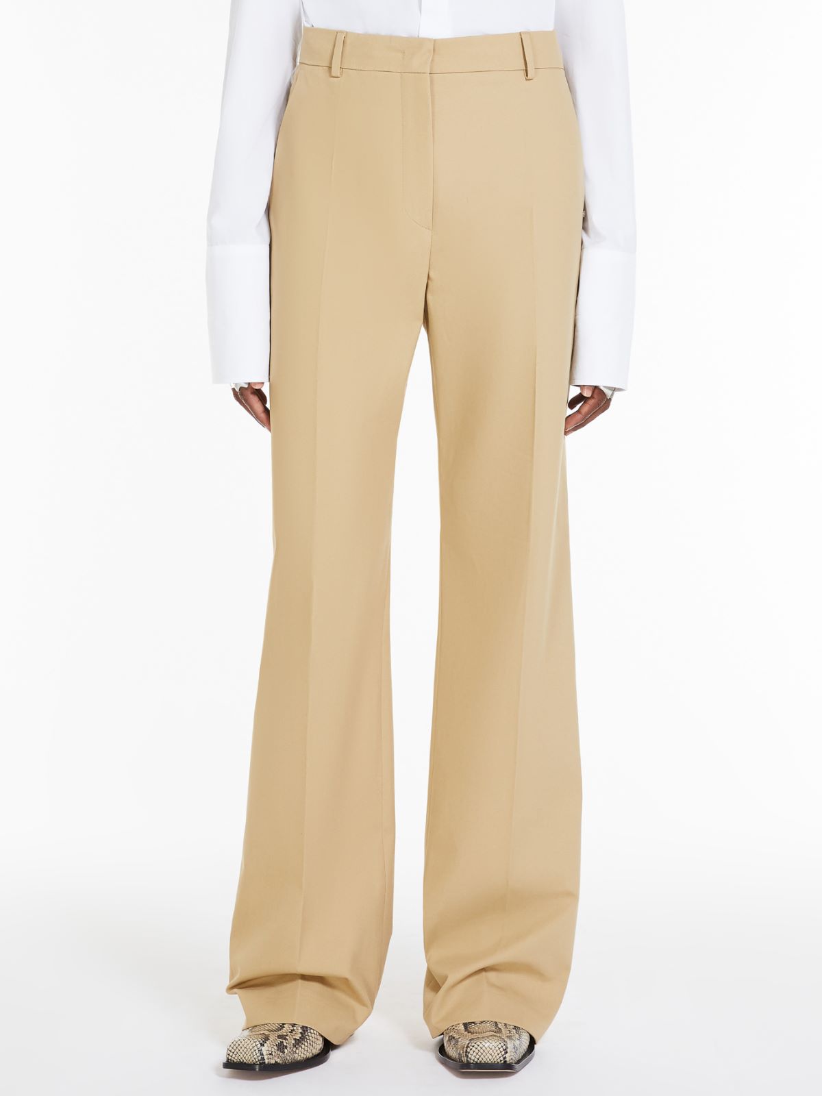 Waterproof gabardine boyfriend trousers