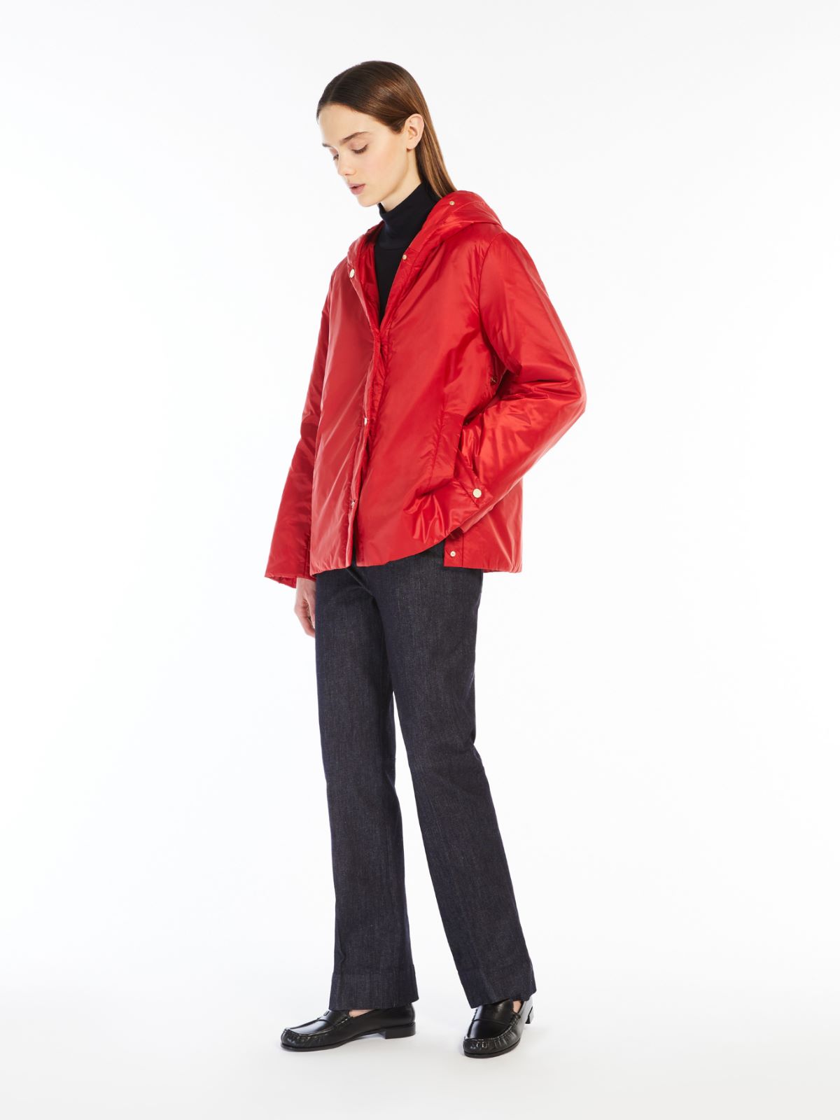 Technical canvas cropped sweatshirt