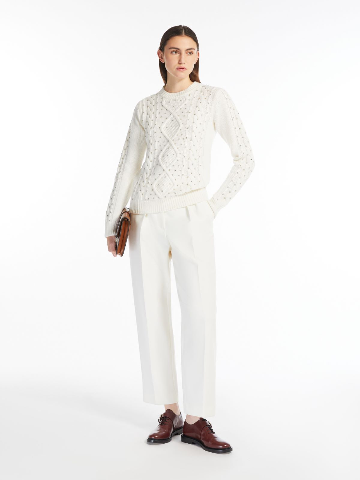 Wool and cashmere cable-knit jumper