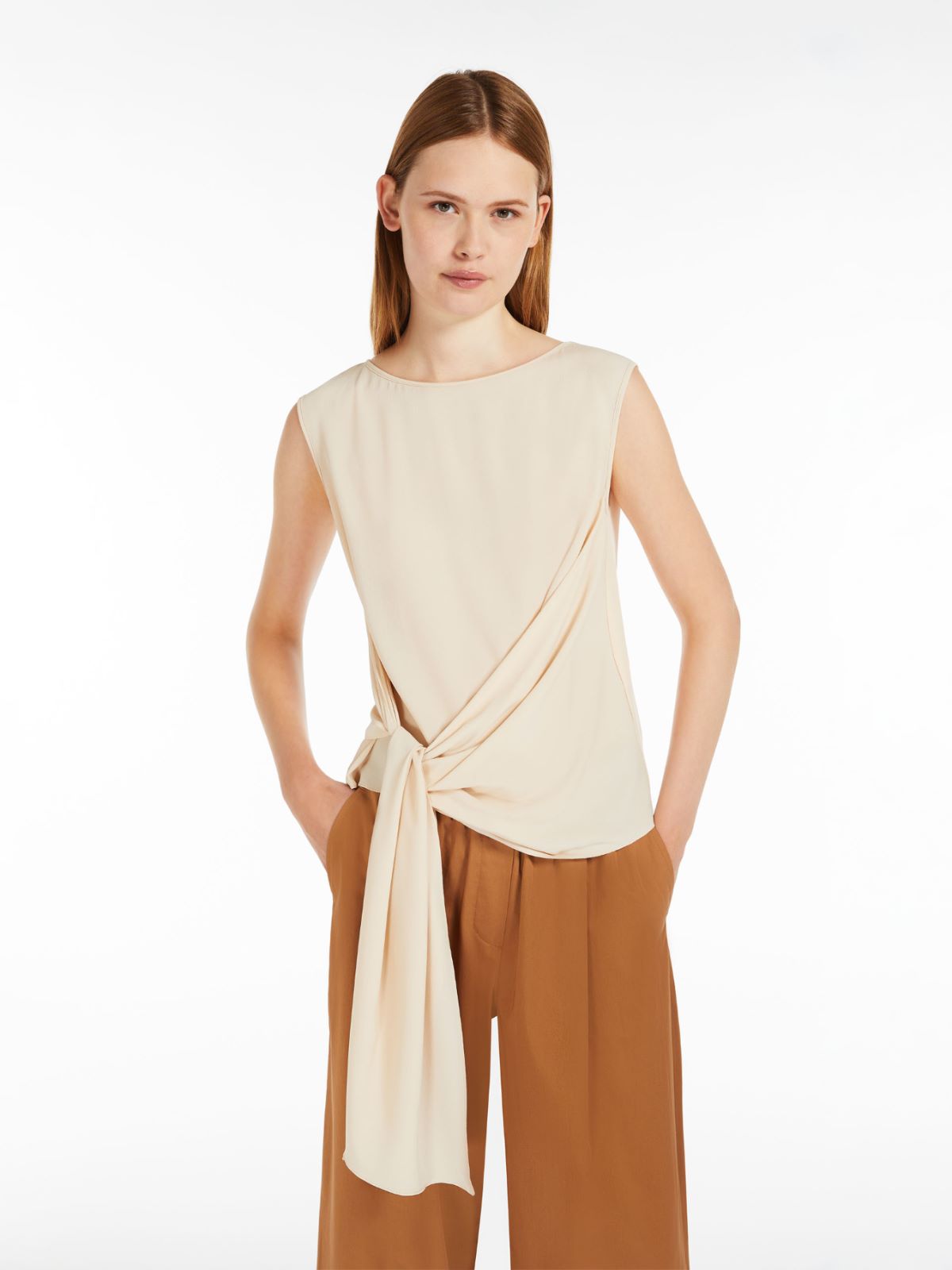 Jersey and crepe top