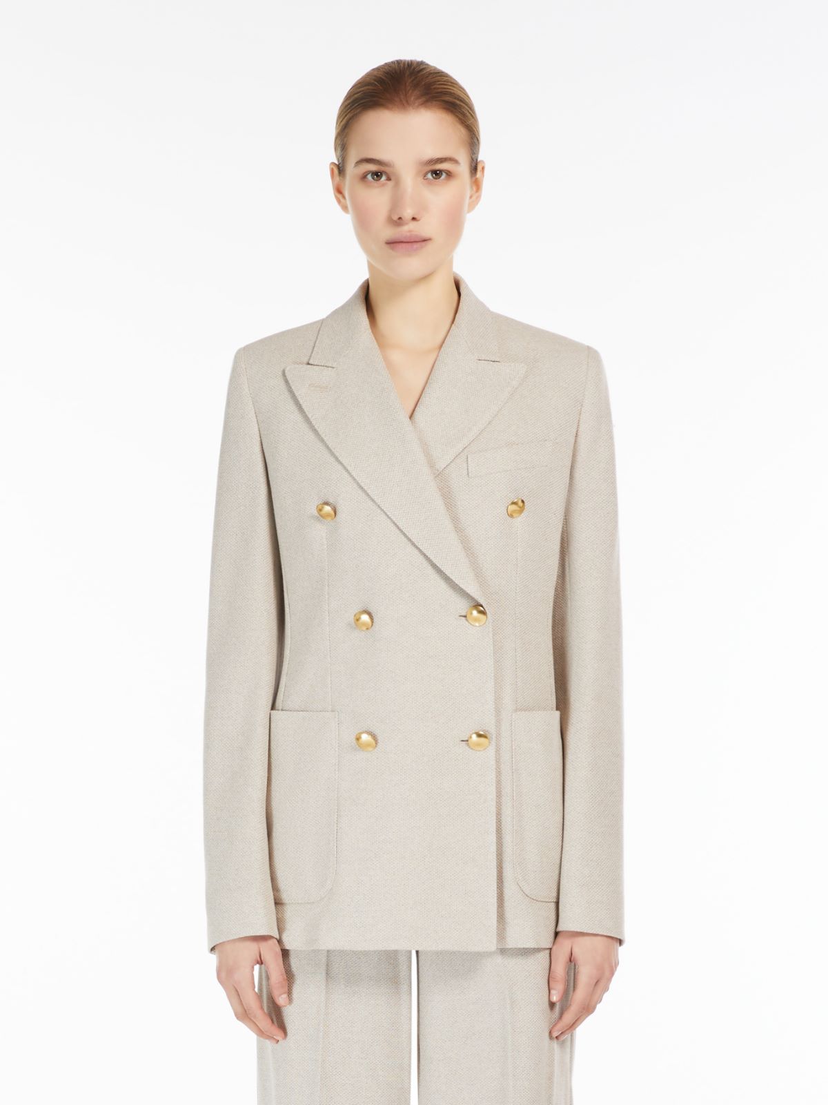 Double-breasted jersey blazer