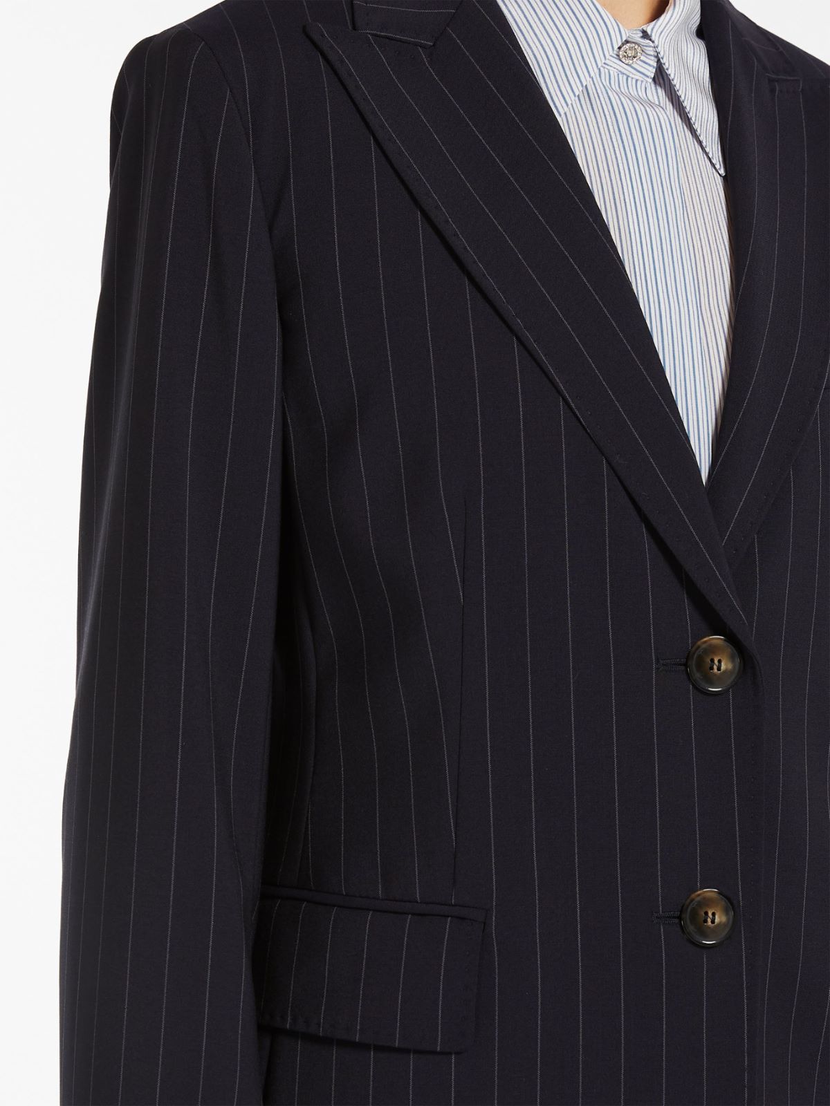 Single-breasted pinstripe wool blazer