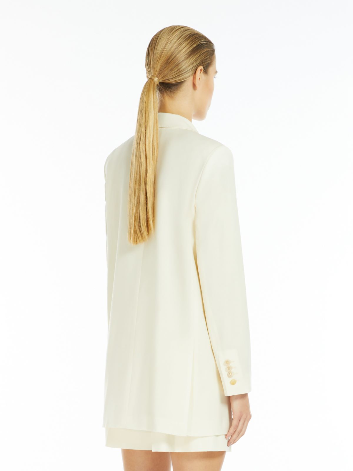 Double-breasted blazer in wool canvas