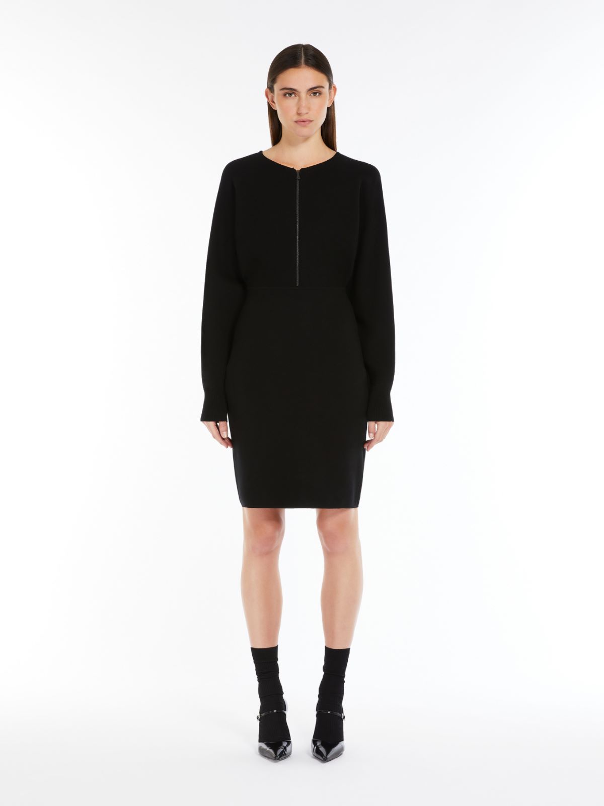 Wool and viscose knit dress