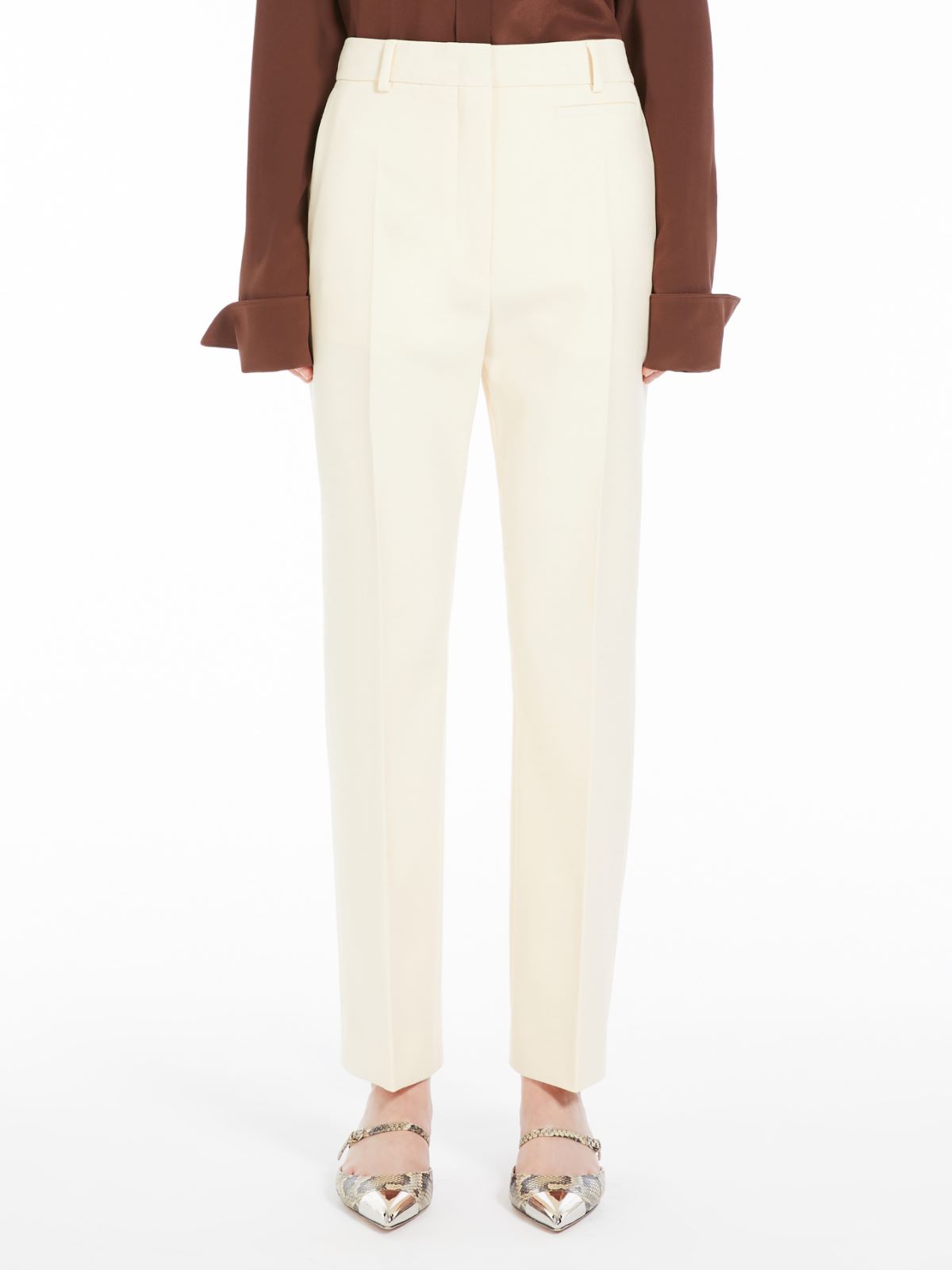 Slim-fit stretch wool trousers