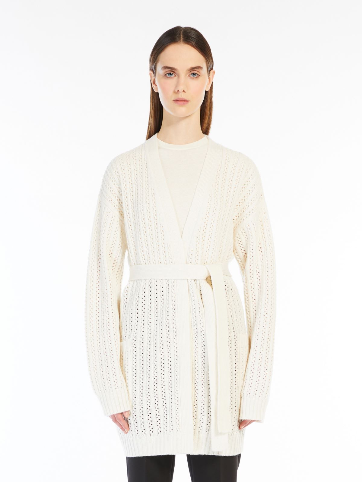 Wool and cashmere ribbed cardigan