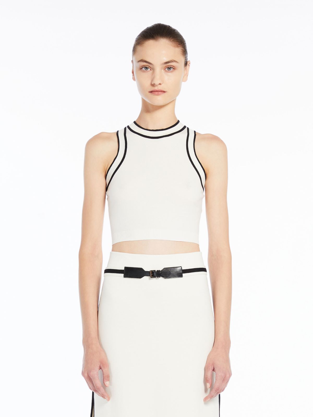 Crop top in polished cotton