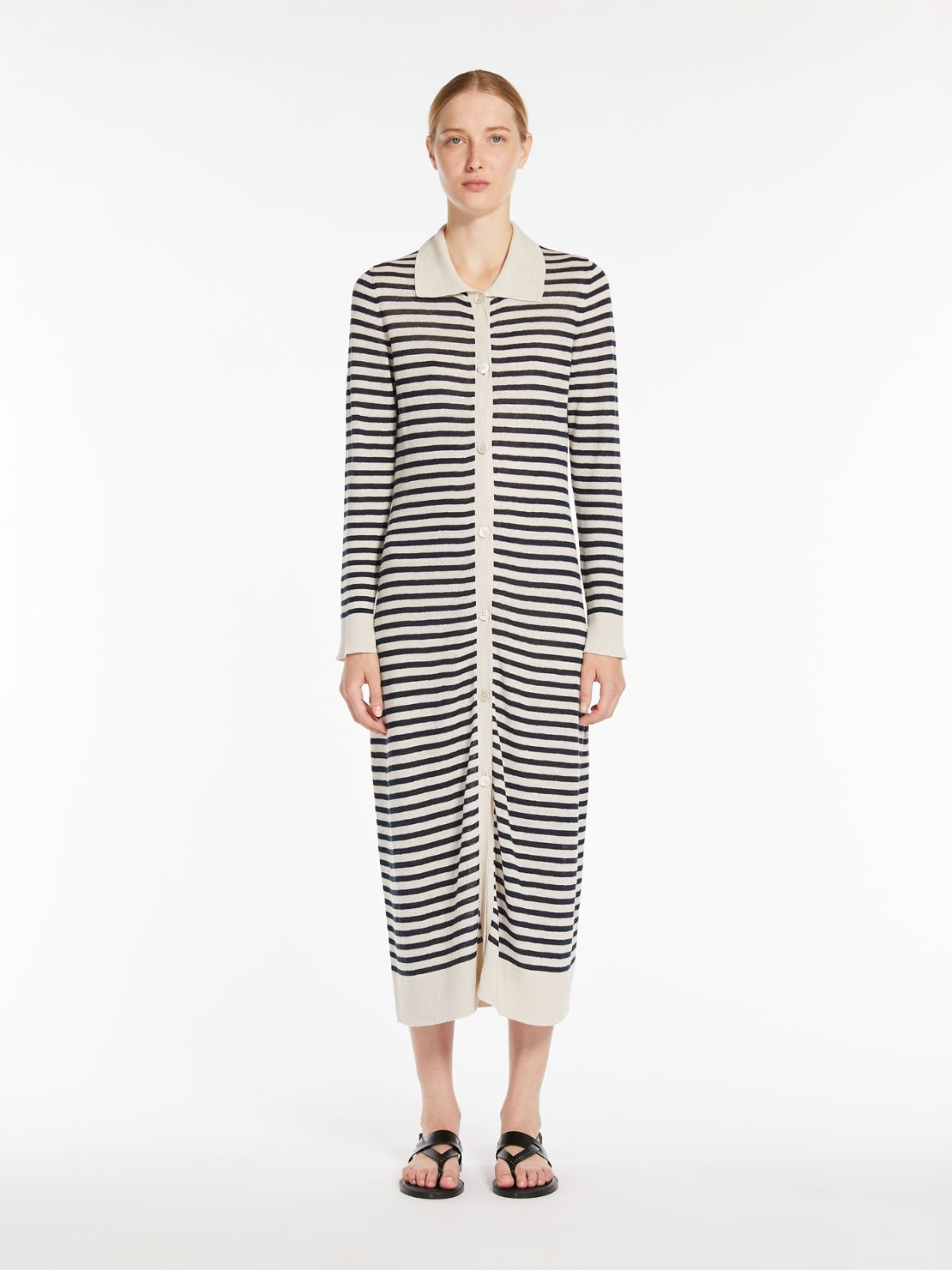 Linen yarn shirt dress