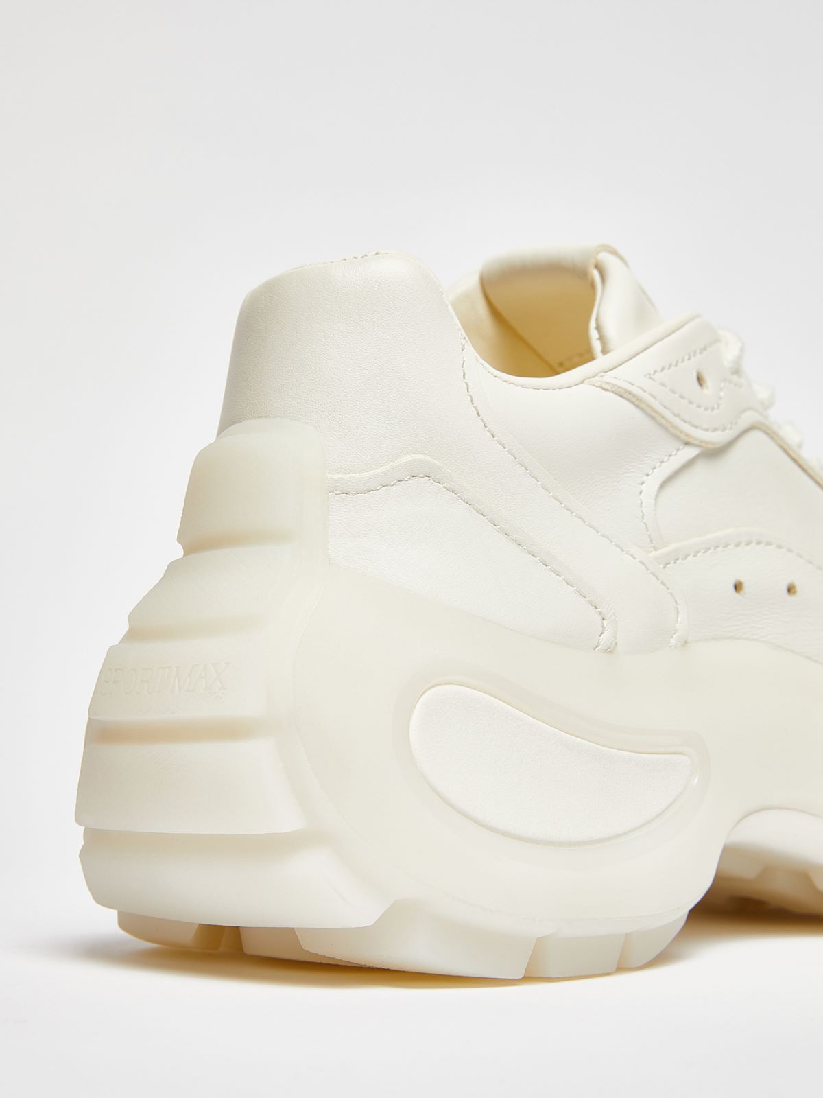 Chunky-sole leather sneakers