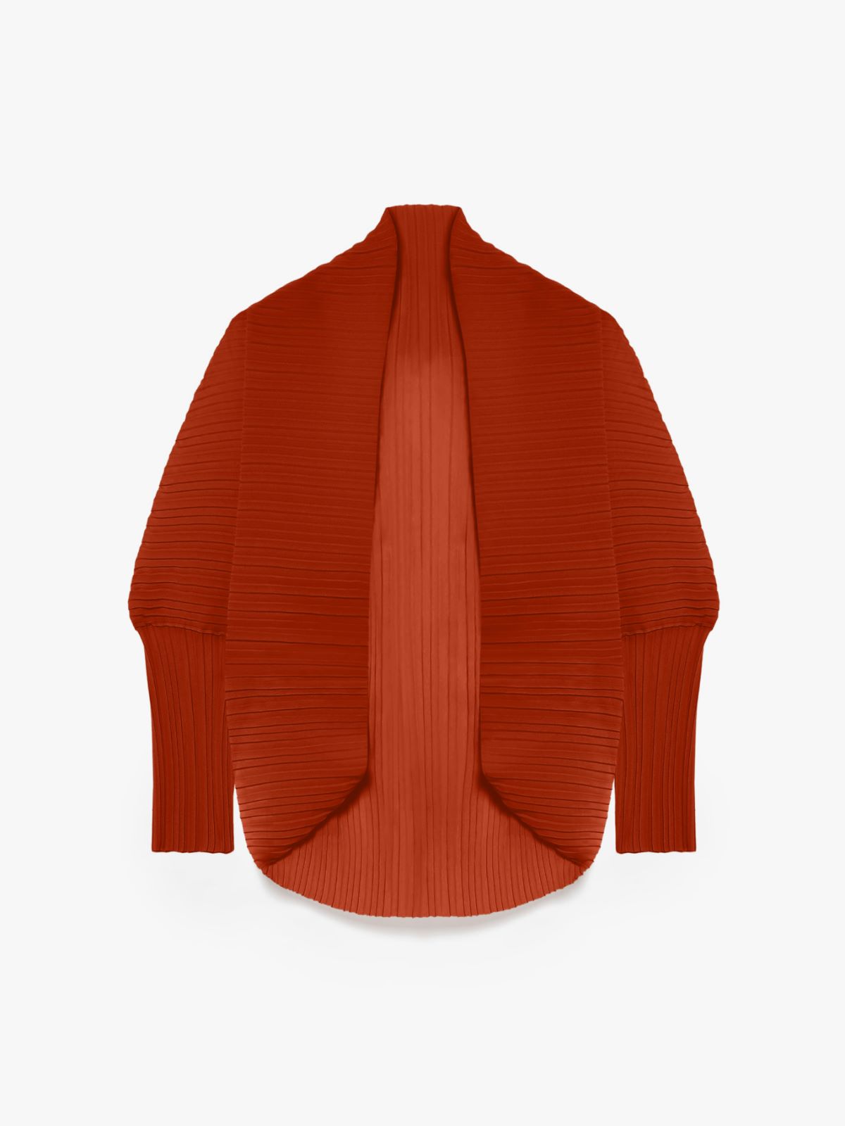 Shrug in pleated fabric