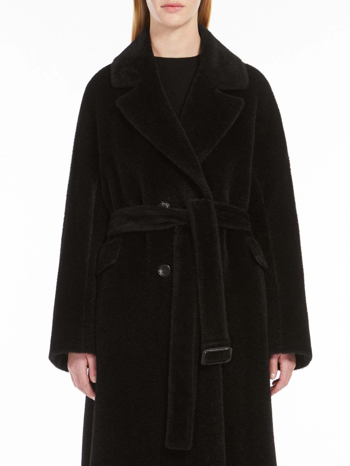 Wool and alpaca double-breasted coat