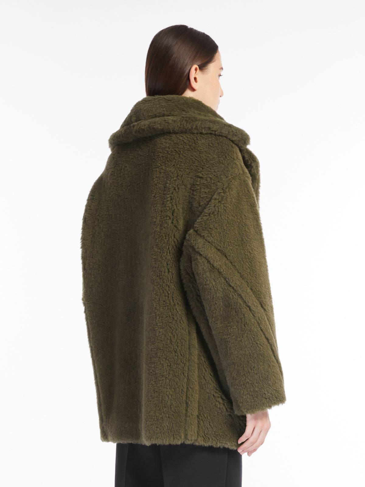 Short Teddy Bear Icon Coat in alpaca and wool