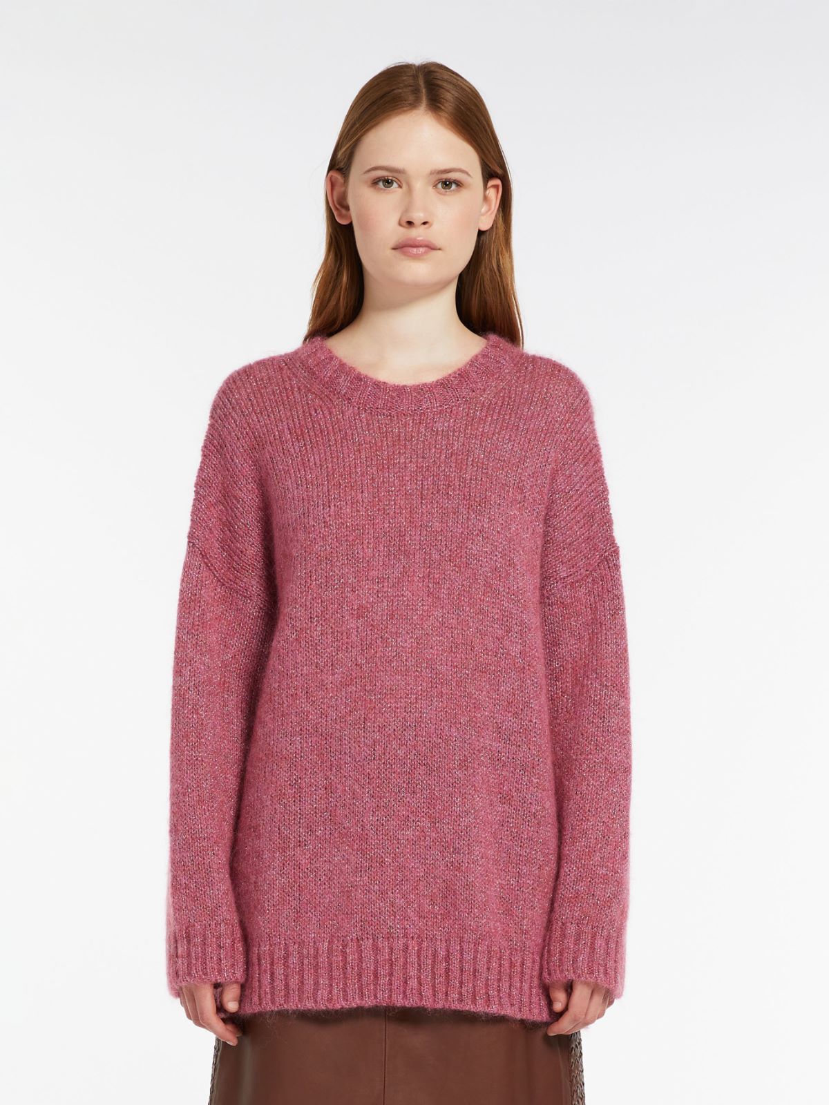Oversized mohair and lurex sweater