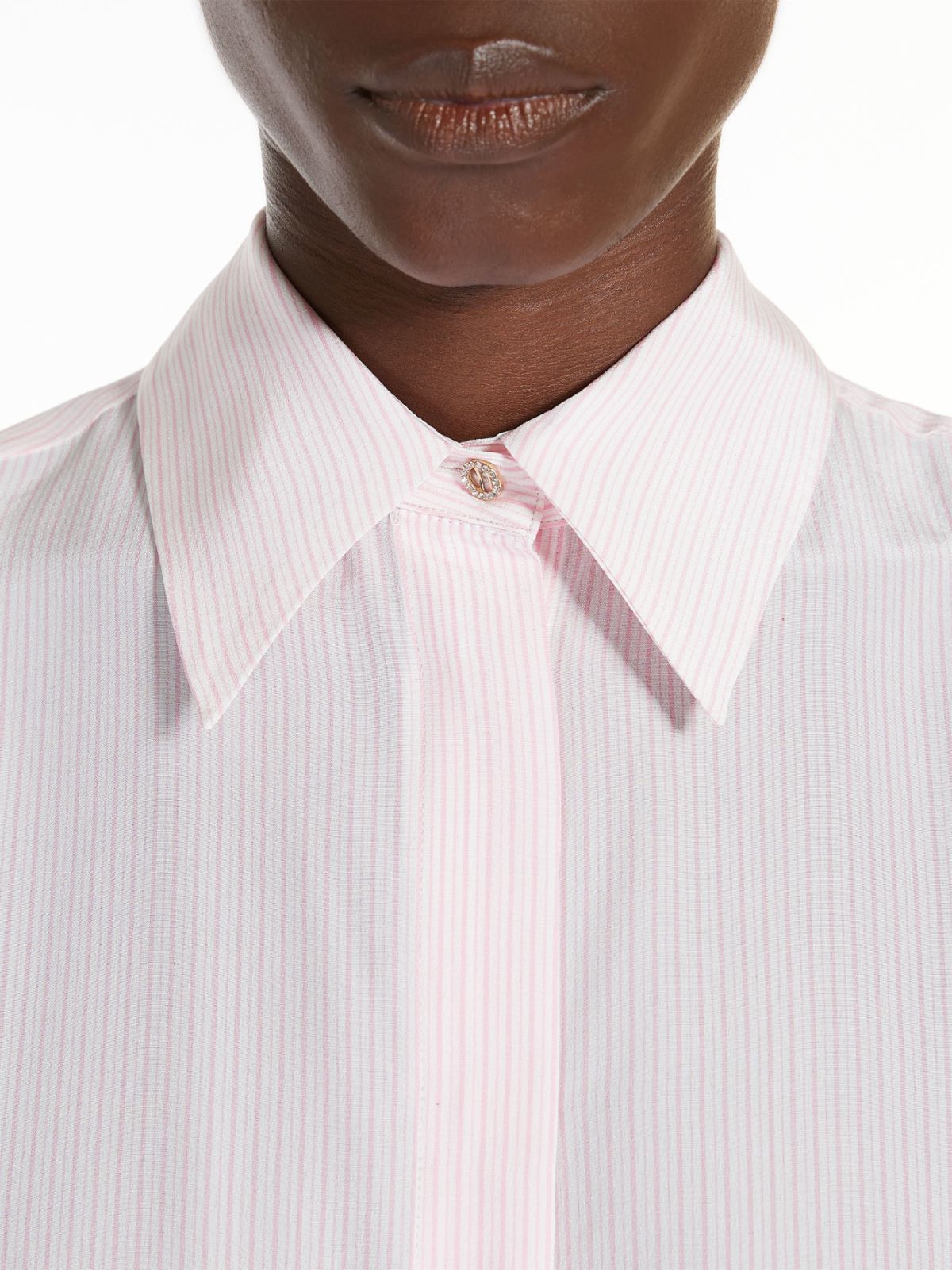 Striped crepe de chine shirt