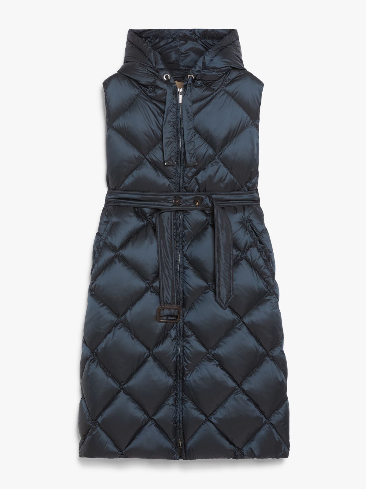 Water-repellent midi gilet