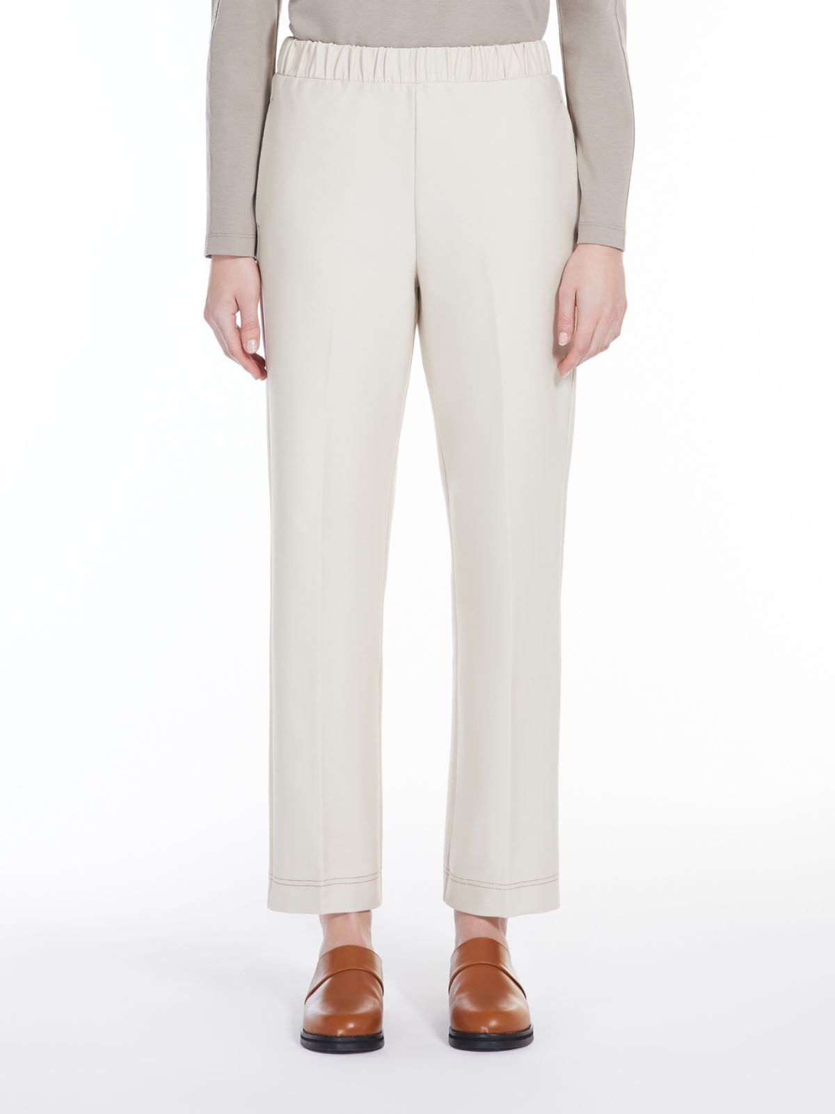 Denim-effect jersey trousers