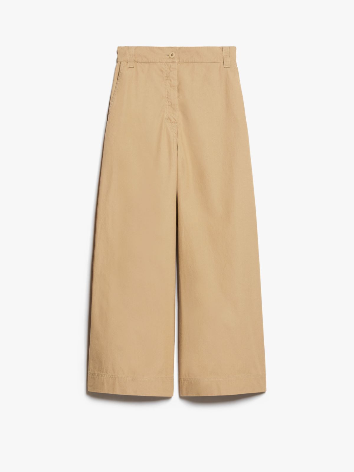 Wide-fit cotton canvas trousers