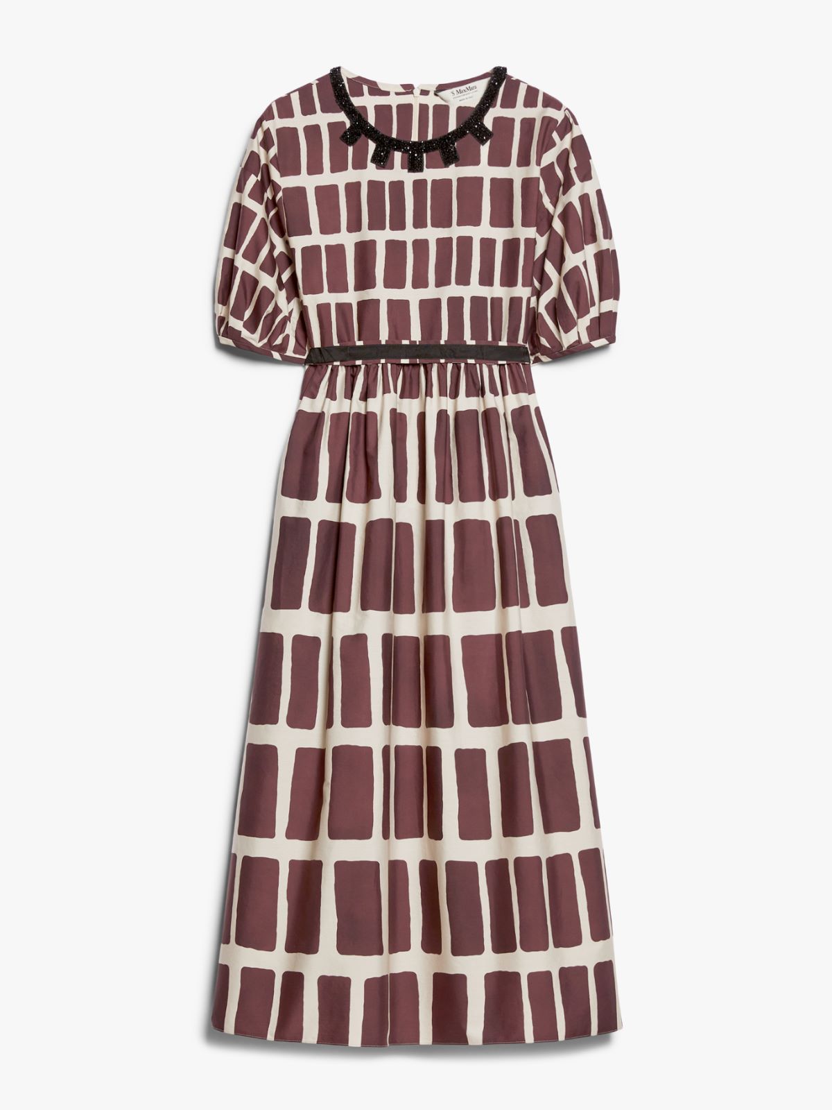 Midi dress in printed poplin