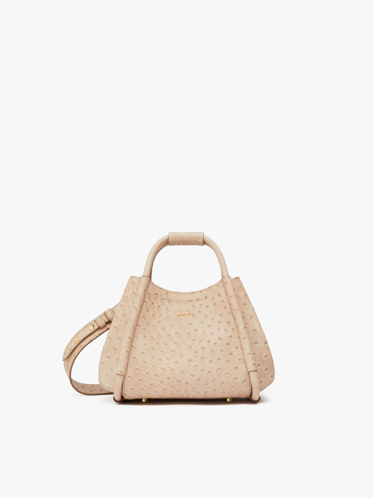 Extra-small ostrich-print leather Marine Bag