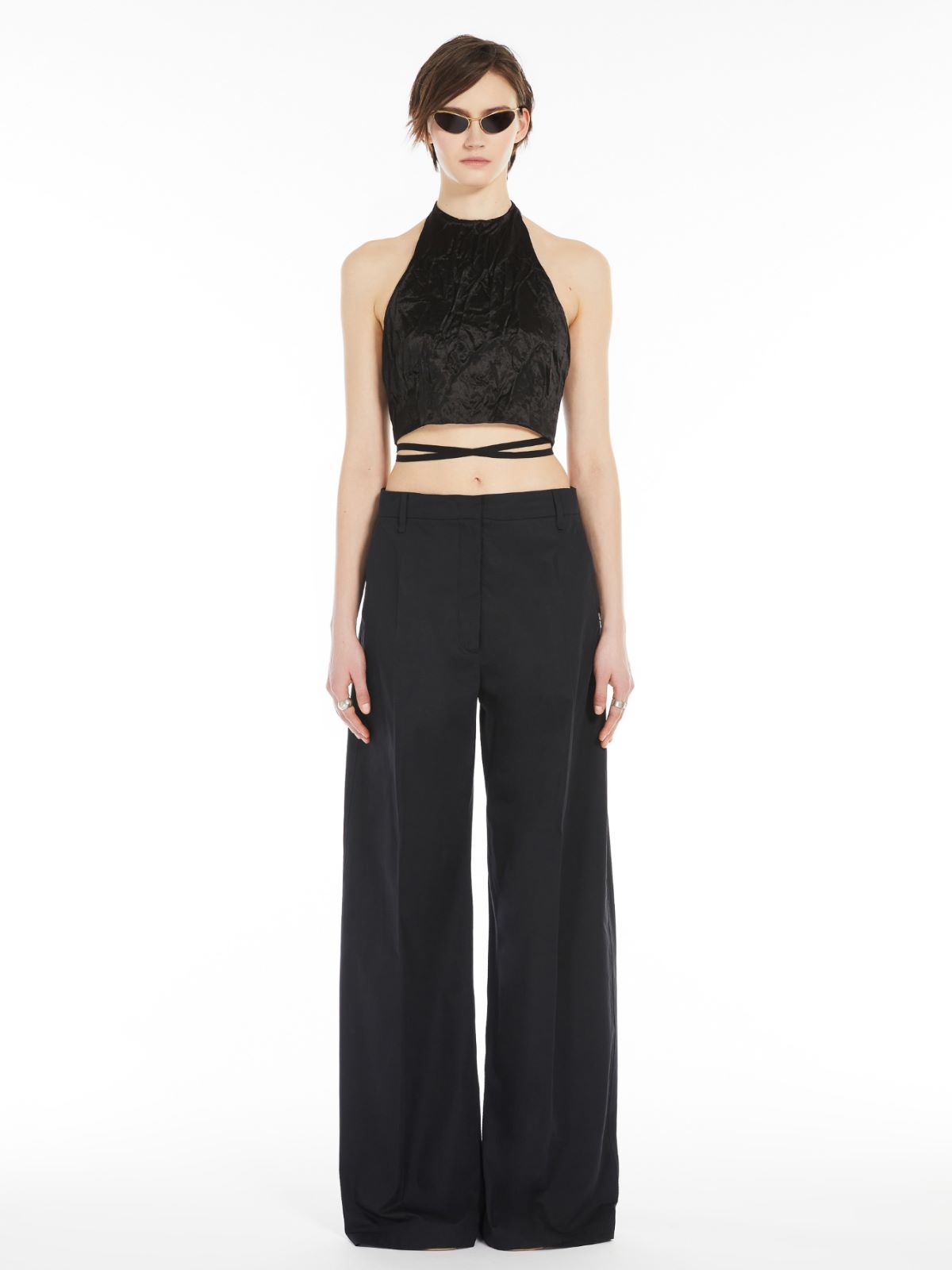 Oversized washed cotton trousers