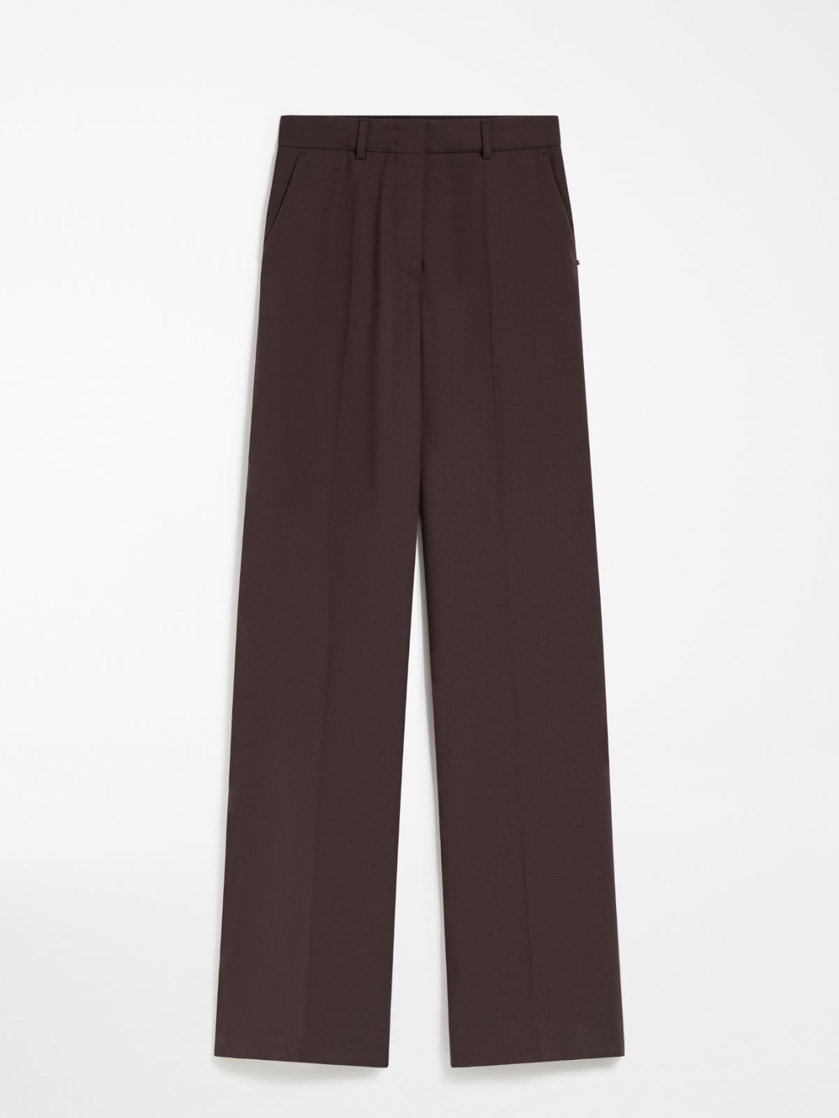 Flared stretch wool trousers