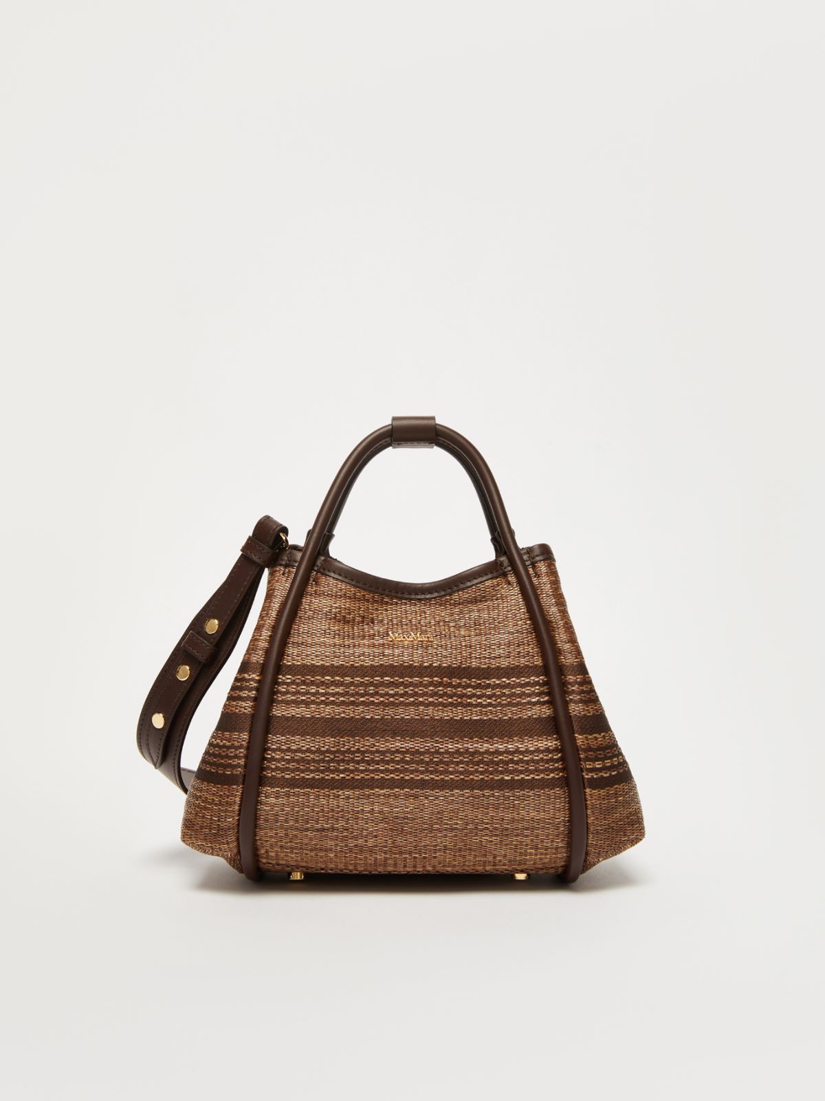 Jacquard raffia fabric extra-small Marine bag