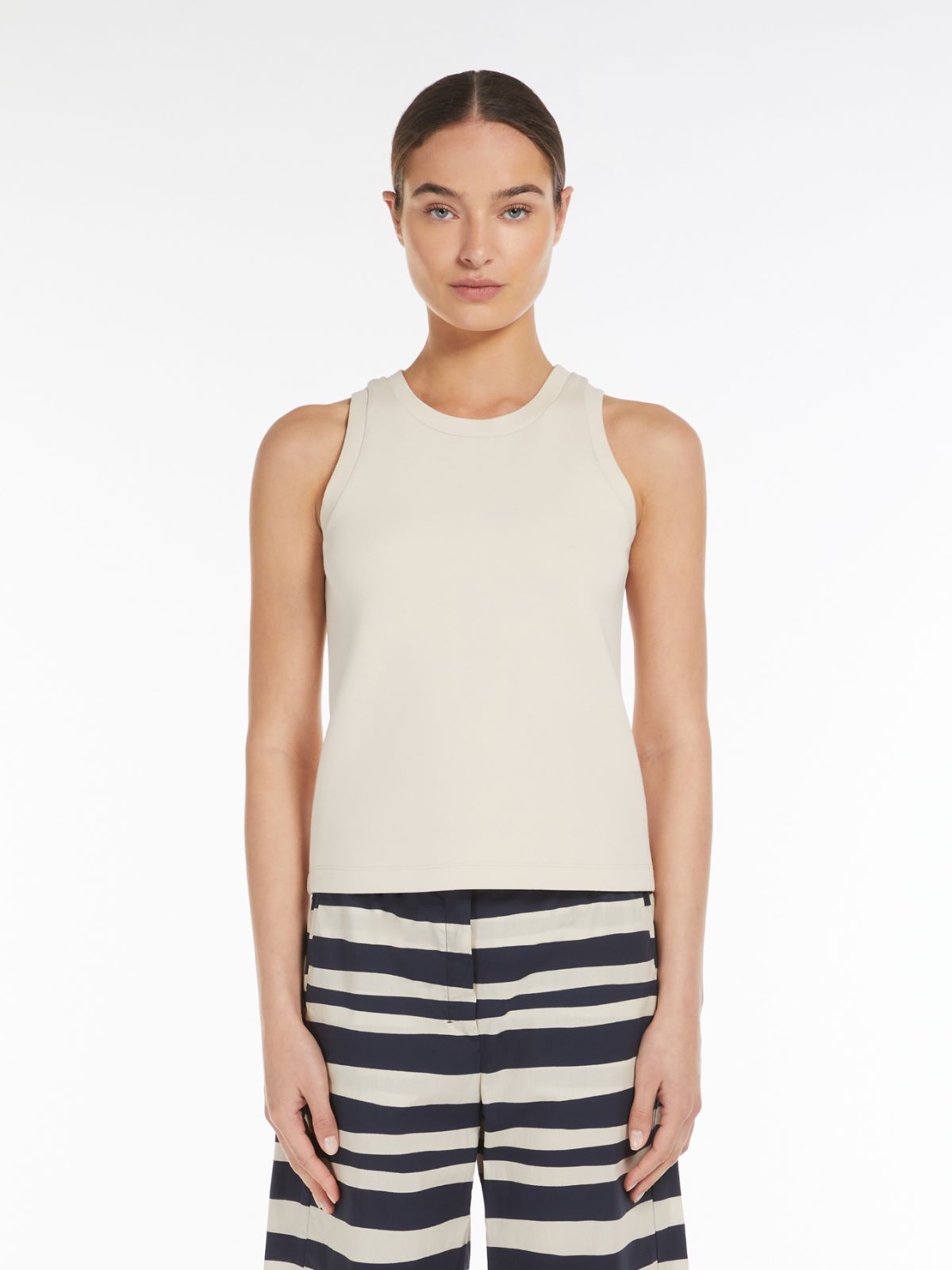 Cotton-blend jersey top