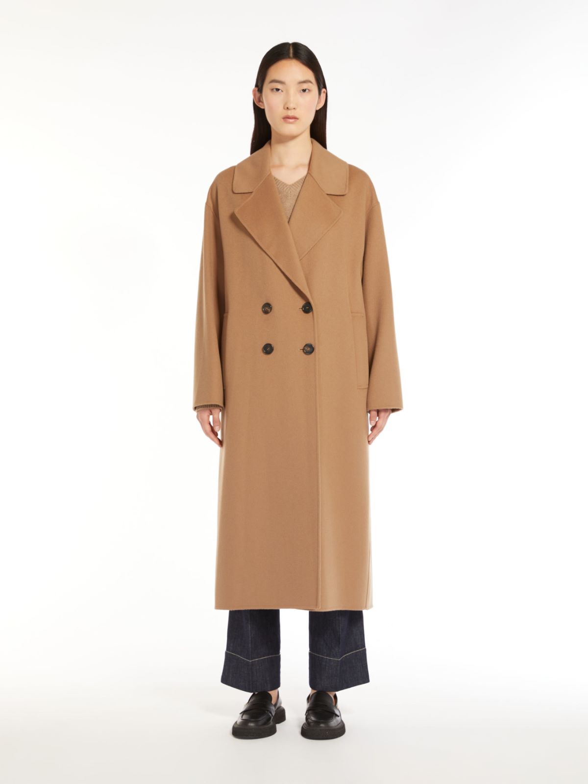 Double-breasted wool coat