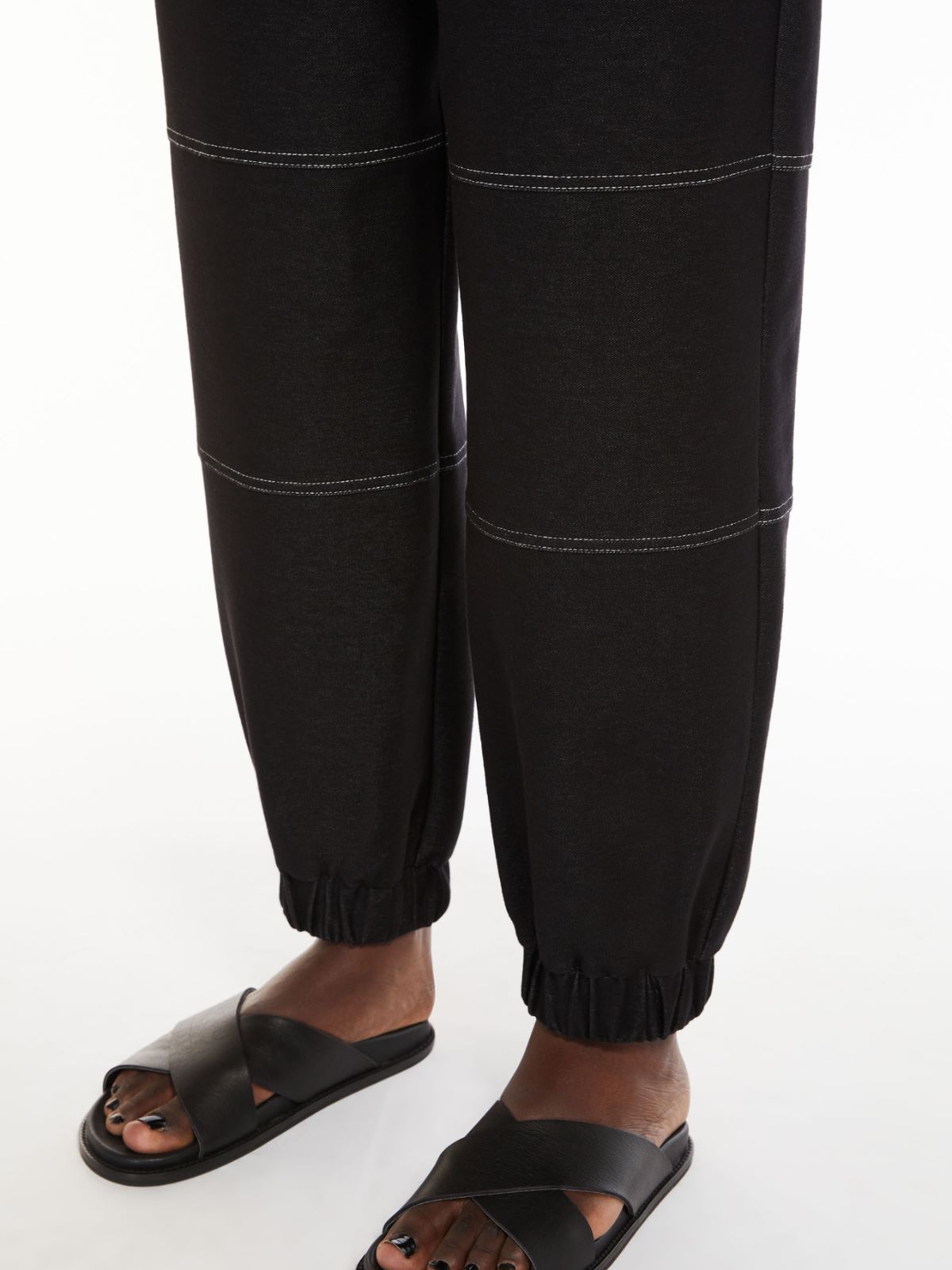 Denim-look jersey joggers