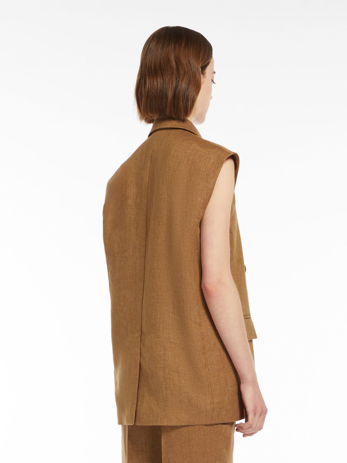 Double-breasted linen waistcoat