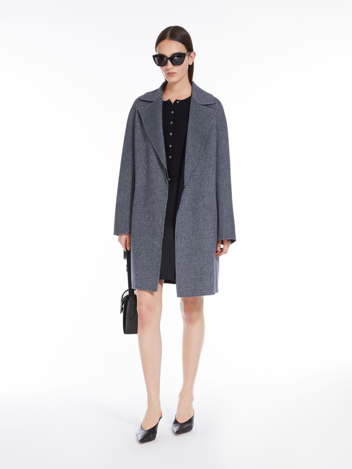 Pleated gabardine skirt