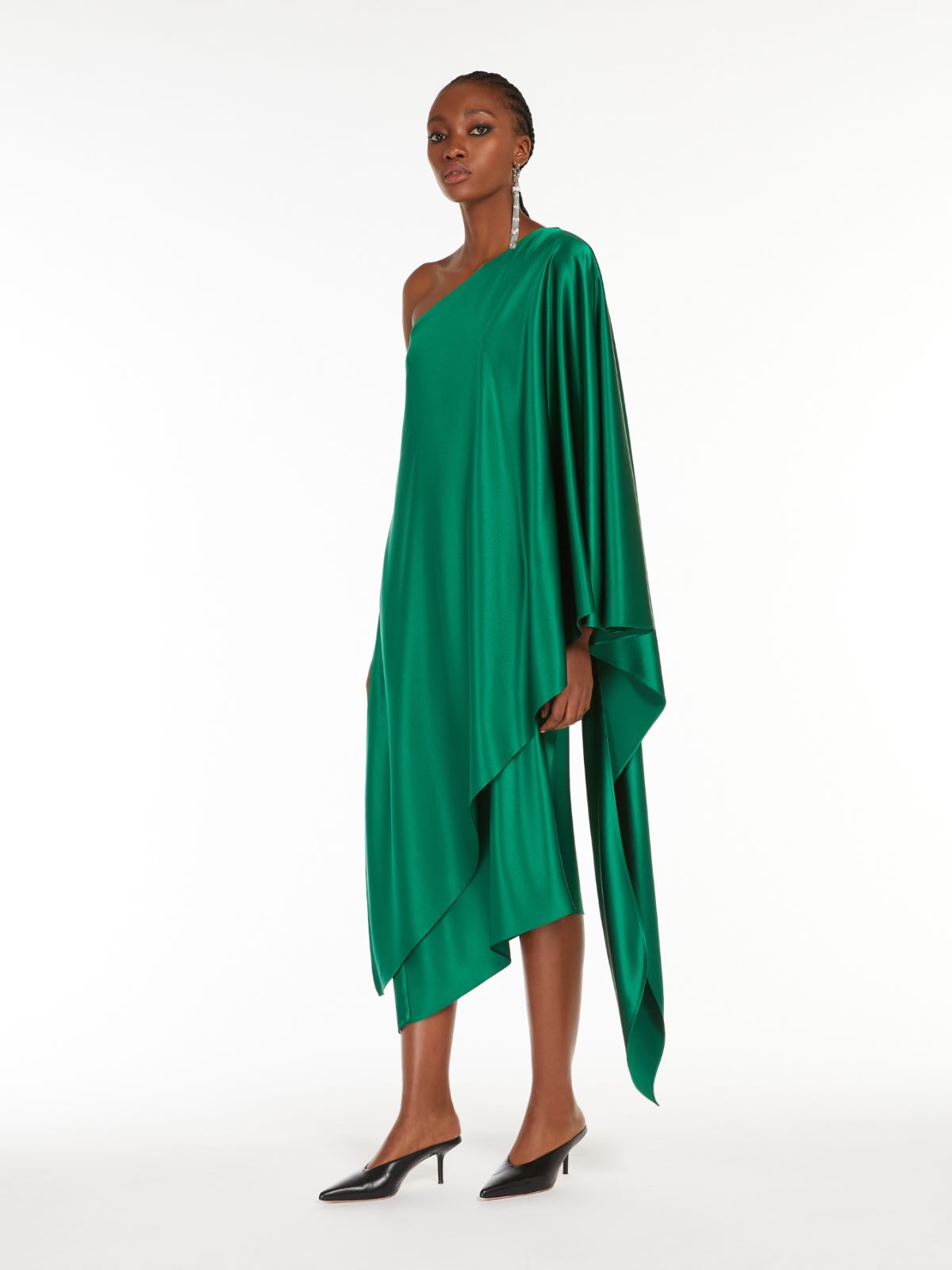 One-shoulder silk dress