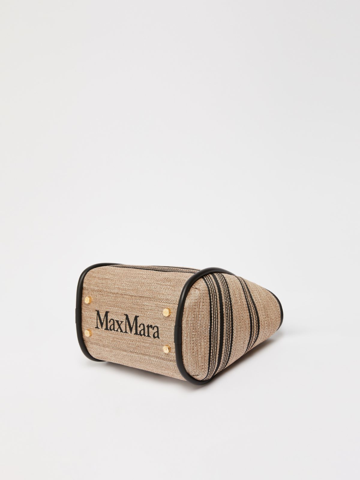 Jacquard raffia-effect fabric small Marine bag