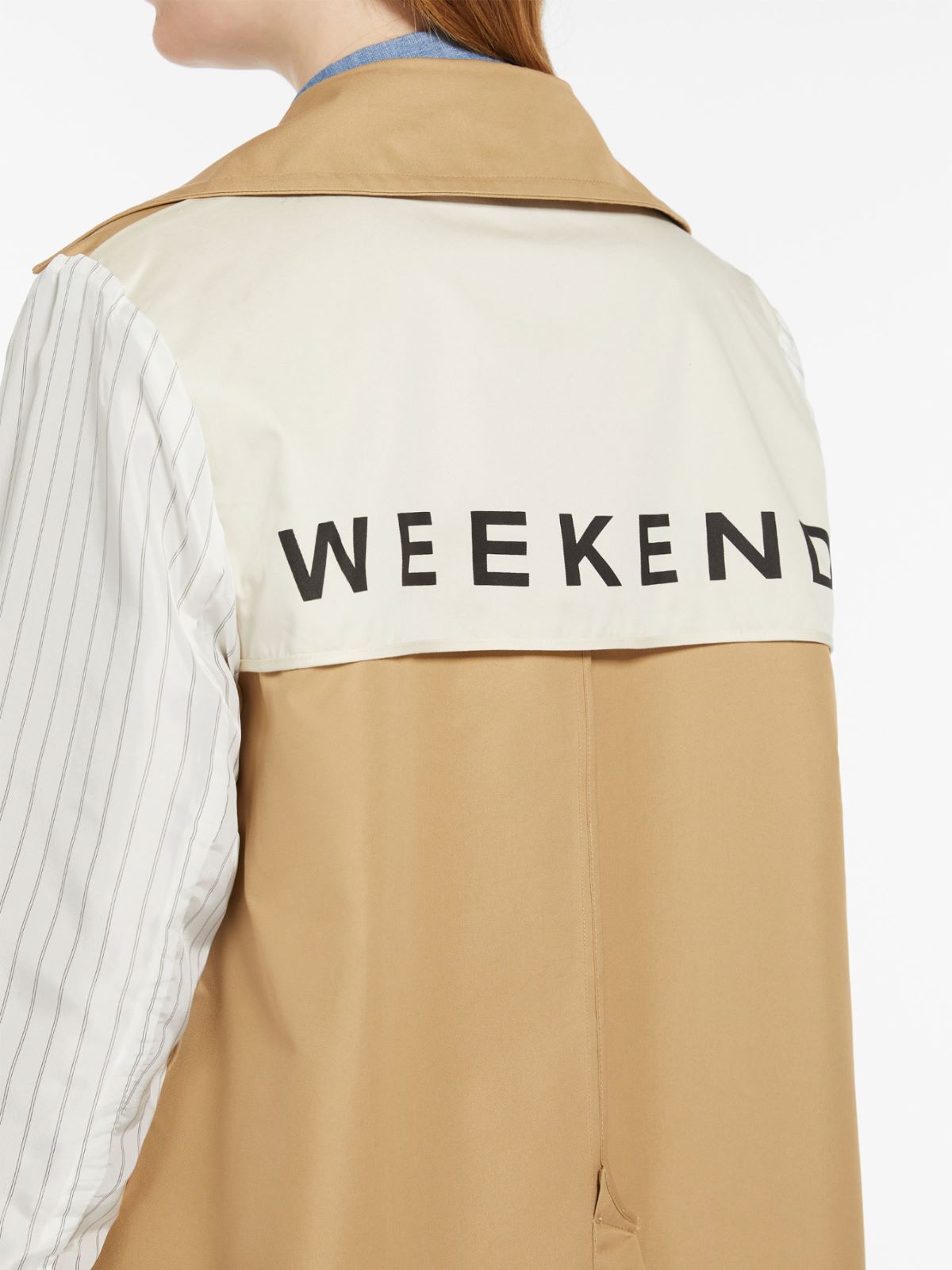 Water-repellent gabardine trench coat