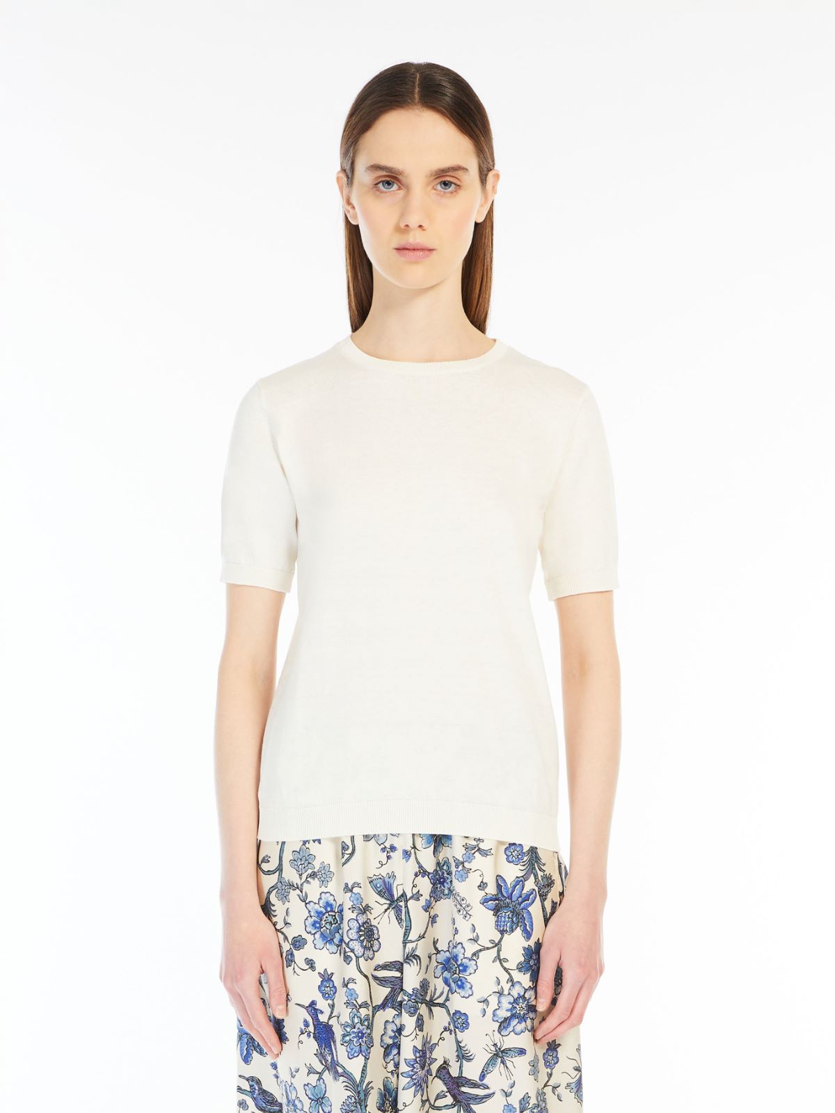 Silk and cotton yarn sweater