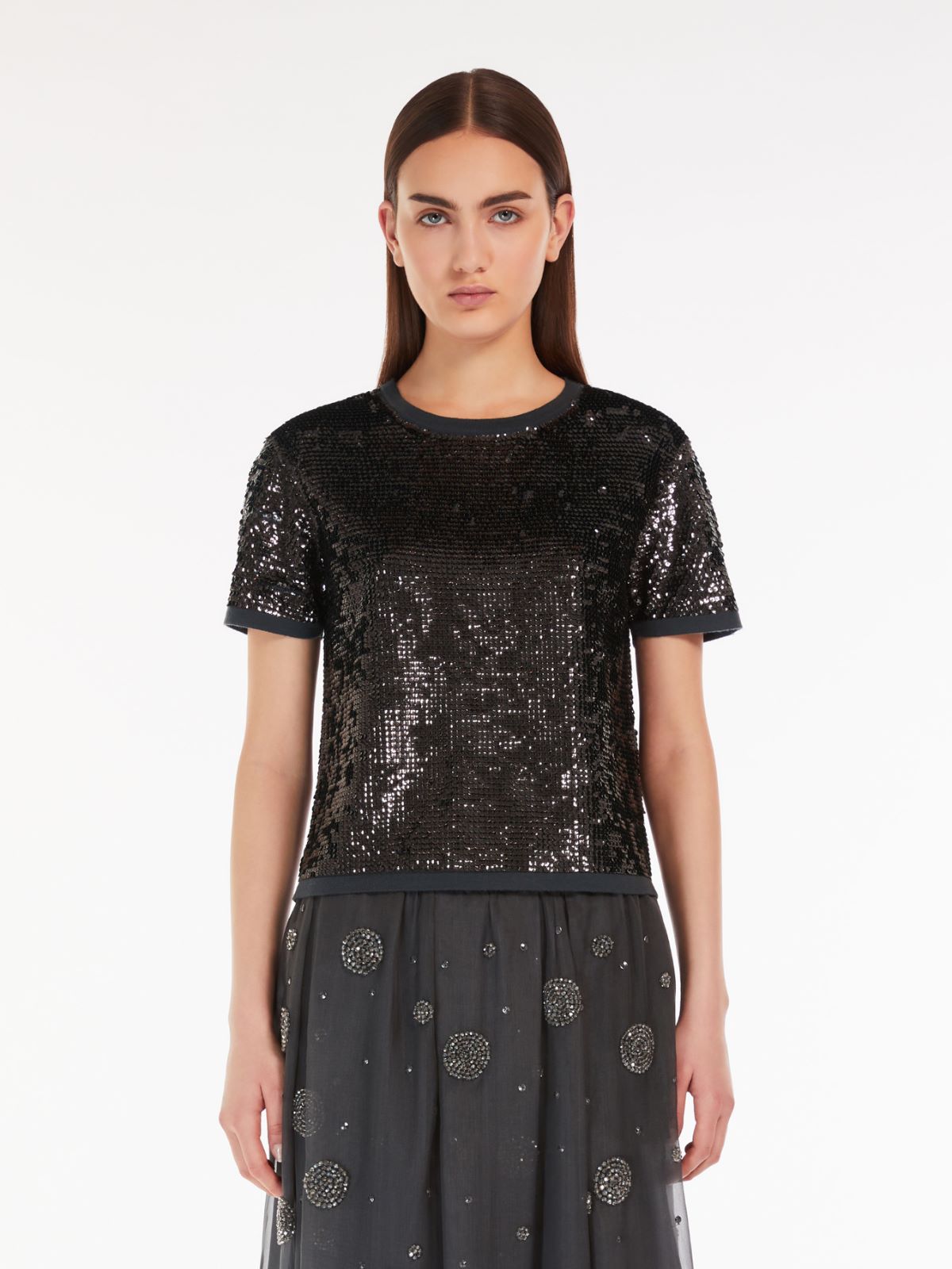 Sequinned wool sweater