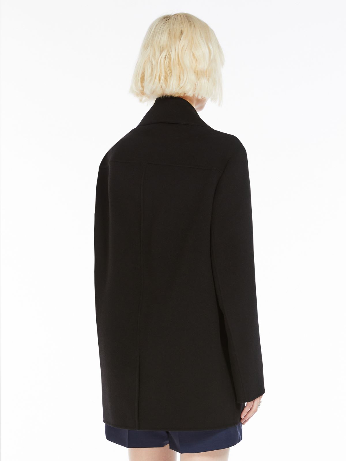 Cocoon-fit double-breasted pea coat