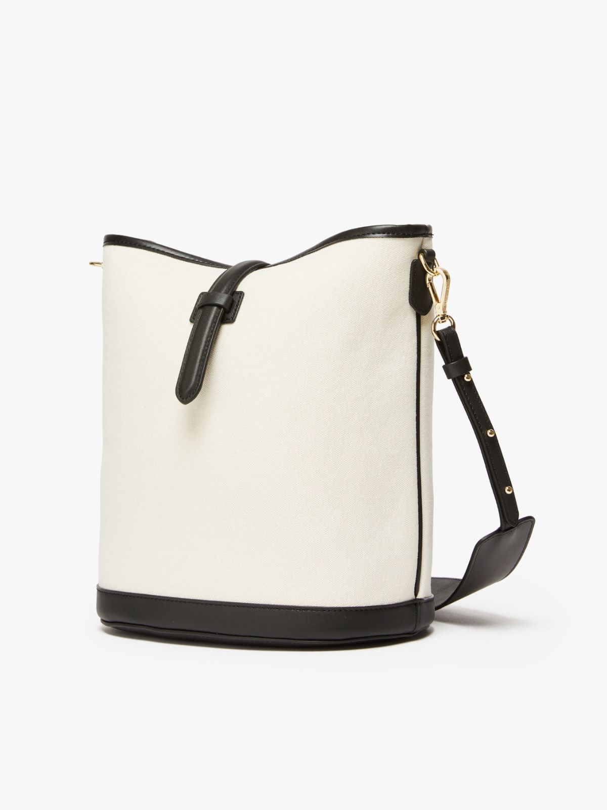 Canvas and leather bucket bag