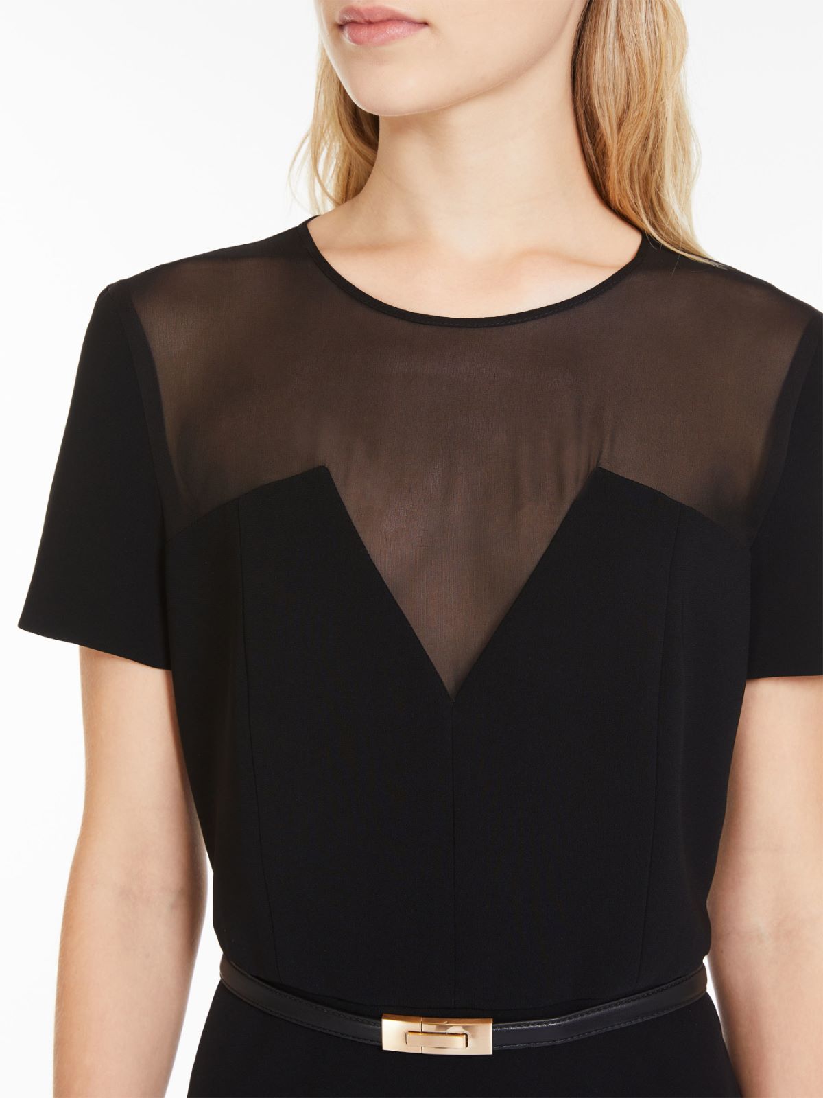 Cady dress with georgette inserts