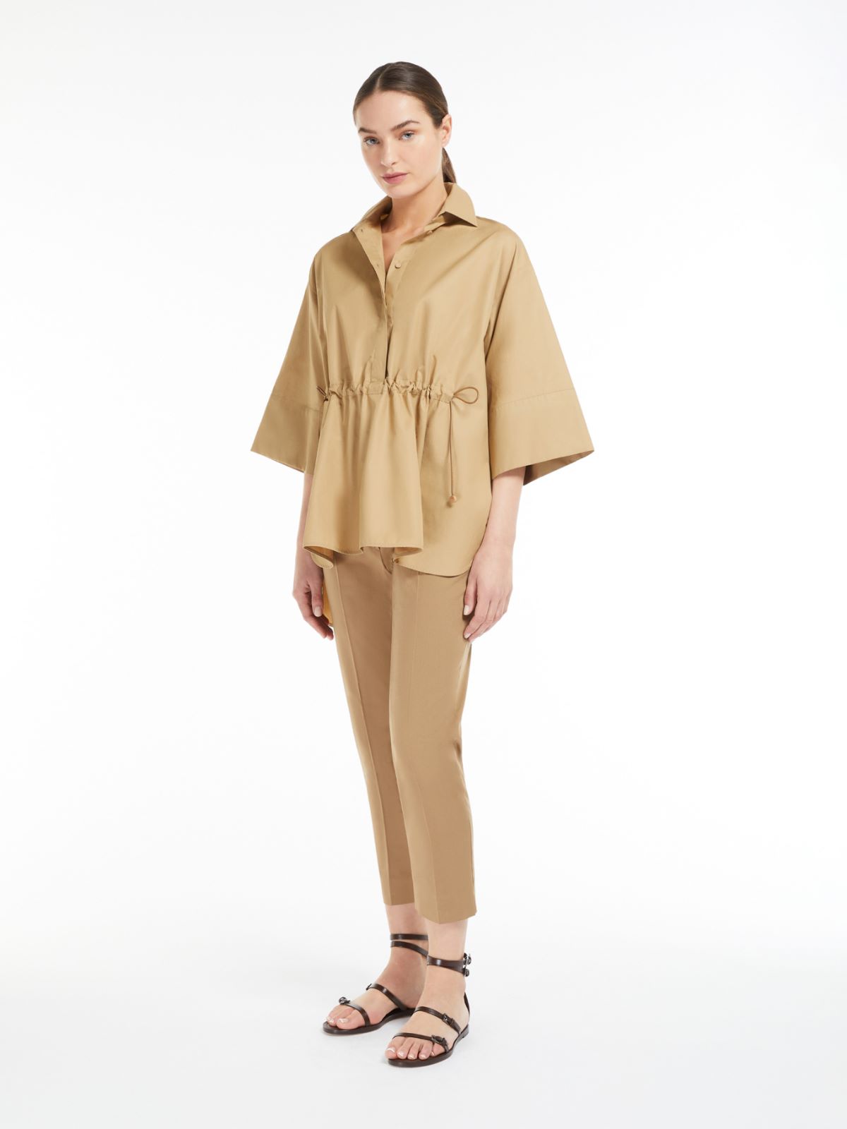 Loose-fitting cotton poplin shirt