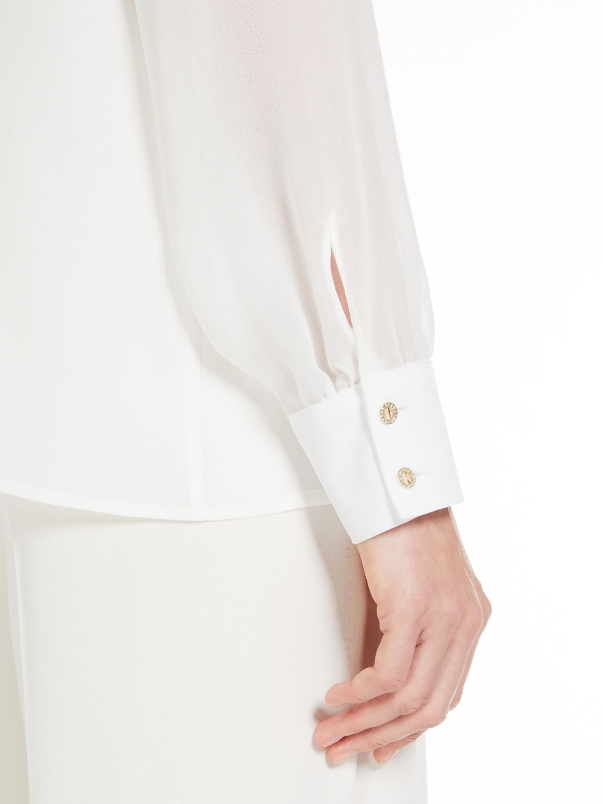 Silk blouse with bow tie