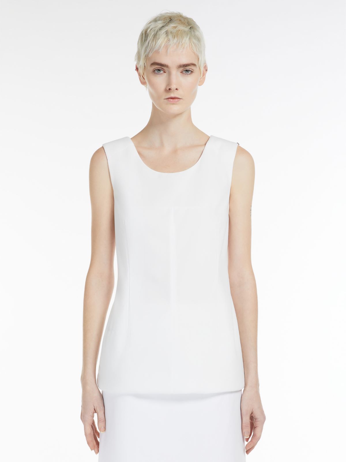 Crepe jersey sleeveless top