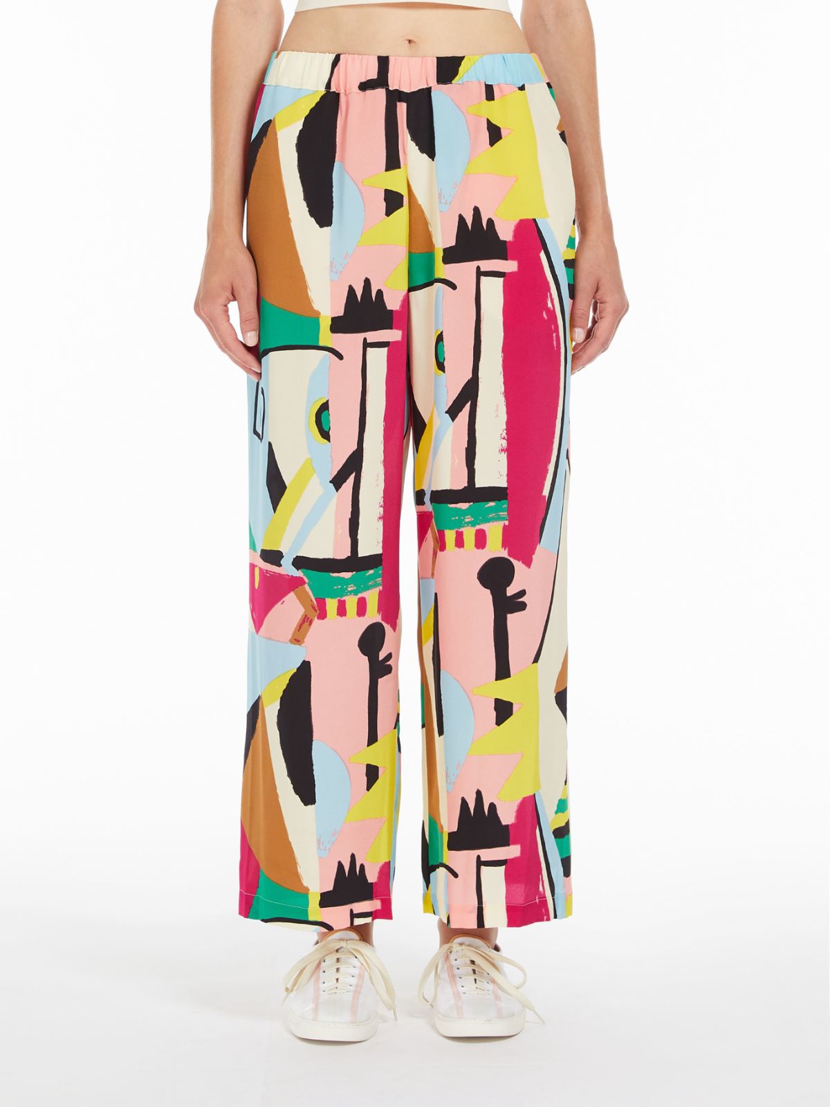 Silk crepe de chine trousers