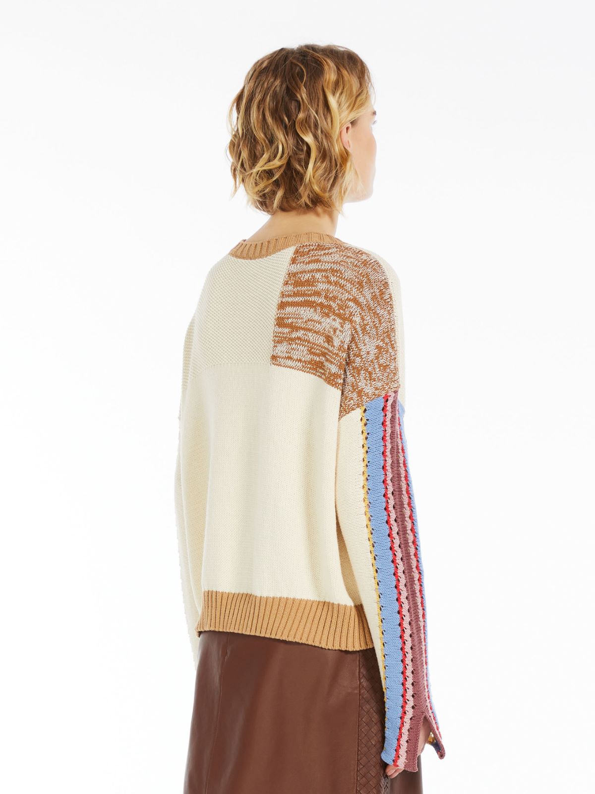 Patchwork cotton sweater